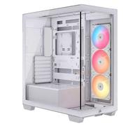 CORSAIR 3500X RS-R ARGB Mid-Tower PC Case - 3x Pre-Installed RS120-R ARGB Fans, GPU Anti-Sag Arm, Fits up to 10x 120mm Fans, Reverse Connection Motherboard Compatible - White