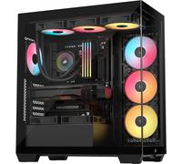 CORSAIR 3500X RS-R ARGB Panoramic Mid-Tower PC Case - 3x Pre-Installed RS120-R ARGB Fans, GPU Anti-Sag Arm, Fits up to 10x 120mm Fans, Reverse Conne