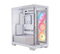 CORSAIR 3500X RS-R ARGB Mid-Tower PC Case - 3x Pre-Installed RS120-R ARGB Fans, GPU Anti-Sag Arm, Fits up to 10x 120mm Fans, Reverse Connection Motherboard Compatible - White