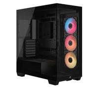 CORSAIR 3500X RS-R ARGB Mid-Tower PC Case - 3x Pre-Installed RS120-R ARGB Fans, GPU Anti-Sag Arm, Fits up to 10x 120mm Fans, Reverse Connection Motherboard Compatible - Black