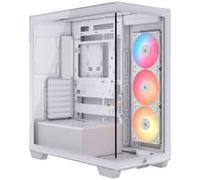 CORSAIR 3500X RS-R ARGB Panoramic Mid-Tower PC Case - 3x Pre-Installed RS120-R ARGB Fans, GPU Anti-Sag Arm, Fits up to 10x 120mm Fans, Reverse Connection Motherboard Compatible - White