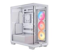 CORSAIR 3500X RS-R ARGB Mid-Tower PC Case - 3x Pre-Installed RS120-R ARGB Fans, GPU Anti-Sag Arm, Fits up to 10x 120mm Fans, Reverse Connection Motherboard Compatible - White