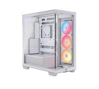 CORSAIR 3500X RS-R ARGB Mid-Tower PC Case - 3x Pre-Installed RS120-R ARGB Fans, GPU Anti-Sag Arm, Fits up to 10x 120mm Fans, Reverse Connection Motherboard Compatible - White