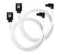 CORSAIR 60cm White Premium Braided Sleeved 90° SATA Data Cable