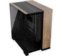 CORSAIR 6500X Mid-Tower ATX Dual Chamber PC Case - Panoramic Tempered Glass - Reverse Connection Motherboard Compatible - No Fans Included - Black/Walnut Wood