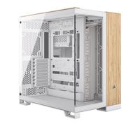 Corsair 6500X PC Gaming Case, White/Bamboo, Dual Chamber w/ Tempered Glass Panel