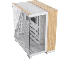 Corsair 6500X White/Bamboo Dual Chamber Tempered Glass Mid Tower PC Case