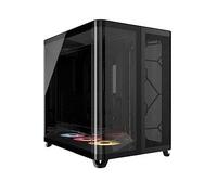 CORSAIR AIR 5400 RS-R ARGB Triple-Chamber Mid-Tower Panoramic PC Case - 3x Pre-Installed Reverse-Rotor RS120-R ARGB Fans, Low-Noise, High Airflow Ducts, Reverse Motherboard Support - Black