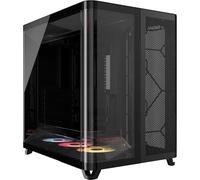 CORSAIR AIR 5400 RS-R ARGB Triple-Chamber Mid-Tower Panoramic PC Case - 3x Pre-Installed Reverse-Rotor RS120-R ARGB Fans, Low-Noise, High Airflow Ducts, Reverse Motherboard Support - Black