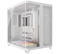 CORSAIR AIR 5400 RS-R ARGB Triple-Chamber Mid-Tower Panoramic PC Case - 3x Pre-Installed Reverse-Rotor RS120-R ARGB Fans, Low-Noise, High Airflow Ducts, Reverse Motherboard Support - White