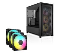 Corsair Build Bundle - FRAME 4000D RS ARGB Midi-Tower Case & RS120 ARGB 120mm Fan Triple Pack - Black