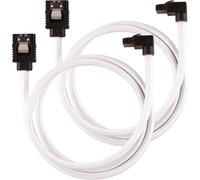 Corsair CC-8900283 60cm White Premium Braided Sleeved 90° SATA Data Cable