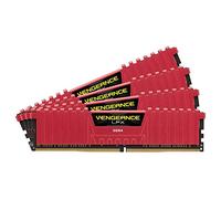 Corsair CMK32GX4M4A2400C14R Vengeance LPX 32 GB (4 x 8 GB) DDR4 2400 MHz C14 XMP 2.0 High Performance Desktop Memory Kit, Red