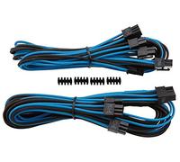 Corsair CP-8920185 Premium Individually Sleeved PCIe Cables with Dual Connectors,Blue/Black PSUs