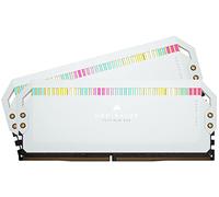 Corsair DOMINATOR PLATINUM RGB DDR5 32GB (2x16GB) 6200MHz C36 Intel Optimised Desktop Memory (Onboard Voltage Regulation, Patented CORSAIR DHX Cooling, 12 Ultra-Bright CAPELLIX RGB LEDs) White