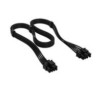 Corsair Elite Premium Type 4 Individually Sleeved PCIe 8-Pin (6+2 Split) PSU Cable - Low-Profile Cable Combs, Triple-Mesh Paracord Sleeve, Compatible Type 4 PSUs - Black