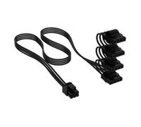 Corsair Elite Premium Type 4 Individually Sleeved PATA (4 Connectors) PSU Power Cable - Triple-Mesh Paracord Sleeve, Compatible Type 4 PSUs - Black