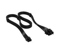 Corsair Elite Premium Type 5 Individually Sleeved PCIe 8-Pin (6+2 Split) PSU Cable - Low-Profile Cable Combs, Triple-Mesh Paracord Sleeve, Compatible Type 5 PSUs - Black