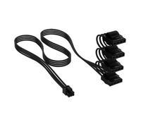 Corsair Elite Premium Type 5 Individually Sleeved PATA (4 Connectors) PSU Power Cable - Triple-Mesh Paracord Sleeve, Compatible Type 5 PSUs - Black