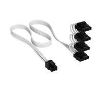 Corsair Elite Premium Type 4 Individually Sleeved PATA (4 Connectors) PSU Power Cable - Triple-Mesh Paracord Sleeve, Compatible Type 4 PSUs - White