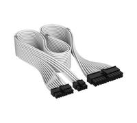 Corsair Elite Premium Type 5 Individually Sleeved ATX 24-Pin PSU Cable - Low-Profile Cable Combs, Triple-Mesh Paracord Sleeve, Compatible Type 5 PSUs - White