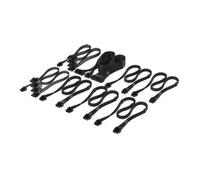 Corsair Elite Premium Type 4 Individual Sleeved PSU Cable Pro Kit - Low-Profile Cable Combs, Triple-Mesh Paracord Sleeve, Compatible Type 4 PSUs - Black
