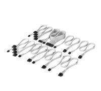 Corsair Elite Premium Type 4 Individual Sleeved PSU Cable Pro Kit - Low-Profile Cable Combs, Triple-Mesh Paracord Sleeve, Compatible Type 4 PSUs - White