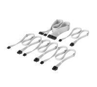 Corsair Elite Premium Type 4 Individual Sleeved PSU Cable Starter Kit - Low-Profile Cable Combs, Triple-Mesh Paracord Sleeve, Compatible Type 4 PSUs - White