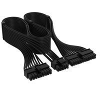 Corsair Elite Premium Type 4 Individually Sleeved ATX 24-Pin PSU Cable - Low-Profile Cable Combs, Triple-Mesh Paracord Sleeve, Compatible Type 4 PSUs - Black