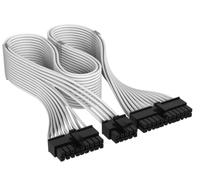 Corsair Elite Premium Type 4 Individually Sleeved ATX 24-Pin PSU Cable - Low-Profile Cable Combs, Triple-Mesh Paracord Sleeve, Compatible Type 4 PSUs - White