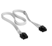Corsair Elite Premium Type 4 Individually Sleeved EPS/ATX12V (4+4) 8-Pin PSU Cable - Low-Profile Cable Combs, Triple-Mesh Paracord Sleeve, Compatible Type 4 PSUs - White