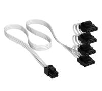 Corsair Elite Premium Type 4 Individually Sleeved PATA (4 Connectors) PSU Power Cable - Triple-Mesh Paracord Sleeve, Compatible Type 4 PSUs - White