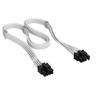 Corsair Elite Premium Type 4 Individually Sleeved PCIe 8-Pin (6+2 Split) PSU Cable - Low-Profile Cable Combs, Triple-Mesh Paracord Sleeve, Compatible Type 4 PSUs - White