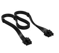 Corsair Elite Premium Type 4 Individually Sleeved PCIe 8-Pin (6+2 Split) PSU Cable - Low-Profile Cable Combs, Triple-Mesh Paracord Sleeve, Compatible Type 4 PSUs - Black