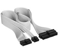 Corsair Elite Premium Type 5 Individually Sleeved ATX 24-Pin PSU Cable - Low-Profile Cable Combs, Triple-Mesh Paracord Sleeve, Compatible Type 5 PSUs - White