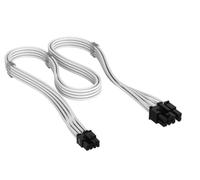Corsair Elite Premium Type 5 Individually Sleeved PCIe 8-Pin (6+2 Split) PSU Cable - Low-Profile Cable Combs, Triple-Mesh Paracord Sleeve, Compatible Type 5 PSUs - White