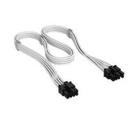 Corsair Elite Premium Type 4 Individually Sleeved PCIe 8-Pin (6+2 Split) PSU Cable - Low-Profile Cable Combs, Triple-Mesh Paracord Sleeve, Compatible Type 4 PSUs - White