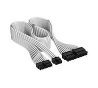 Corsair Elite Premium Type 5 Individually Sleeved ATX 24-Pin PSU Cable - Low-Profile Cable Combs, Triple-Mesh Paracord Sleeve, Compatible Type 5 PSUs - White