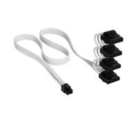 Corsair Elite Premium Type 5 Individually Sleeved PATA (4 Connectors) PSU Power Cable - Triple-Mesh Paracord Sleeve, Compatible Type 5 PSUs - White