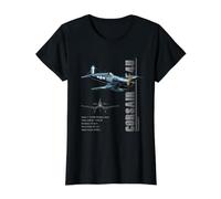 Corsair F4U Fighter Specs Naval Aircraft Value Graphic T-Shirt, Women, Black, XL