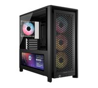 CORSAIR FRAME 4000D LCD RS ARGB Modular Mid-Tower ATX PC Case - XENEON EDGE LCD Touchscreen, InfiniRail Fan Mounting System, 4x RS120 ARGB PWM Fans, Reverse Motherboard Support - Black