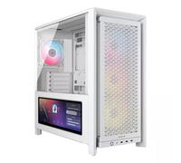CORSAIR FRAME 4000D LCD RS ARGB Modular Mid-Tower ATX PC Case - XENEON EDGE LCD Touchscreen, InfiniRail Fan Mounting System, 4x RS120 ARGB PWM Fans, Reverse Motherboard Support - White