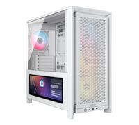 CORSAIR FRAME 4000D LCD RS ARGB Modular Mid-Tower ATX PC Case - XENEON EDGE LCD Touchscreen, InfiniRail Fan Mounting System, 4x RS120 ARGB PWM Fans, Reverse Motherboard Support - White