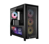 CORSAIR FRAME 4000D LCD RS ARGB Modular Mid-Tower ATX PC Case - XENEON EDGE LCD Touchscreen, InfiniRail Fan Mounting System, 4x RS120 ARGB PWM Fans, Reverse Motherboard Support - Black