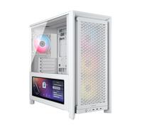 CORSAIR FRAME 4000D LCD RS ARGB Modular Mid-Tower ATX PC Case - XENEON EDGE LCD Touchscreen, InfiniRail Fan Mounting System, 4x RS120 ARGB PWM Fans, Reverse Motherboard Support - White