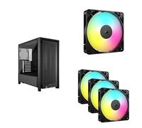 CORSAIR FRAME 4000D Modular Mid-Tower ATX PC Case + RS120 ARGB 120mm PWM Fans (Single Pack) + Triple Pack Bundle - Black