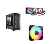 CORSAIR FRAME 4000D RS ARGB Modular Mid-Tower ATX PC Case + NAUTILUS 360 RS ARGB Liquid CPU Cooler + RS120 ARGB 120mm PWM Fan (Single Pack) Bundle - Black