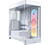 CORSAIR FRAME 4500X LX-R RGB LINK Panoramic Glass Mid-Tower PC Case - InfiniRail Mounting System, Fits Dual 360mm Radiators, GPU Anti-Sag, 3x LX120R RGB LINK Fans Included - White