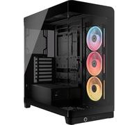 CORSAIR FRAME 4500X LX-R RGB LINK Panoramic Glass Mid-Tower PC Case - InfiniRail Mounting System, Fits Dual 360mm Radiators, GPU Anti-Sag, 3x LX120R RGB LINK Fans Included - Black