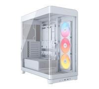 CORSAIR FRAME 4500X RS-R ARGB Panoramic Glass Mid-Tower PC Case - InfiniRail Mounting System, Fits Dual 360mm Radiators, GPU Anti-Sag, 3x RS120R Fans Included - White